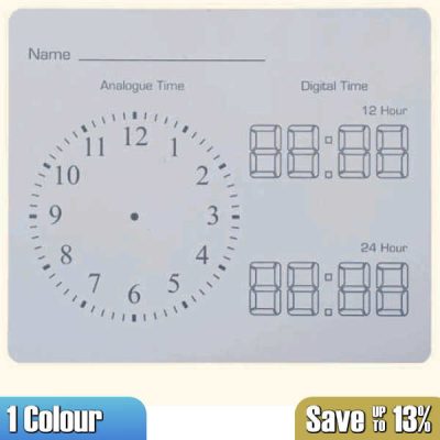 A4 Printed whiteboards with lines, grids, time and more