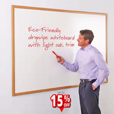 Oak Effect Wood Frame Whiteboard