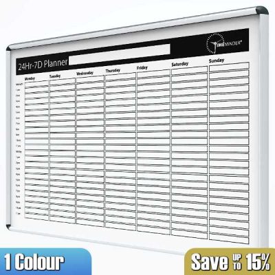 24 hour 7 day Magnetic planner printed whiteboard